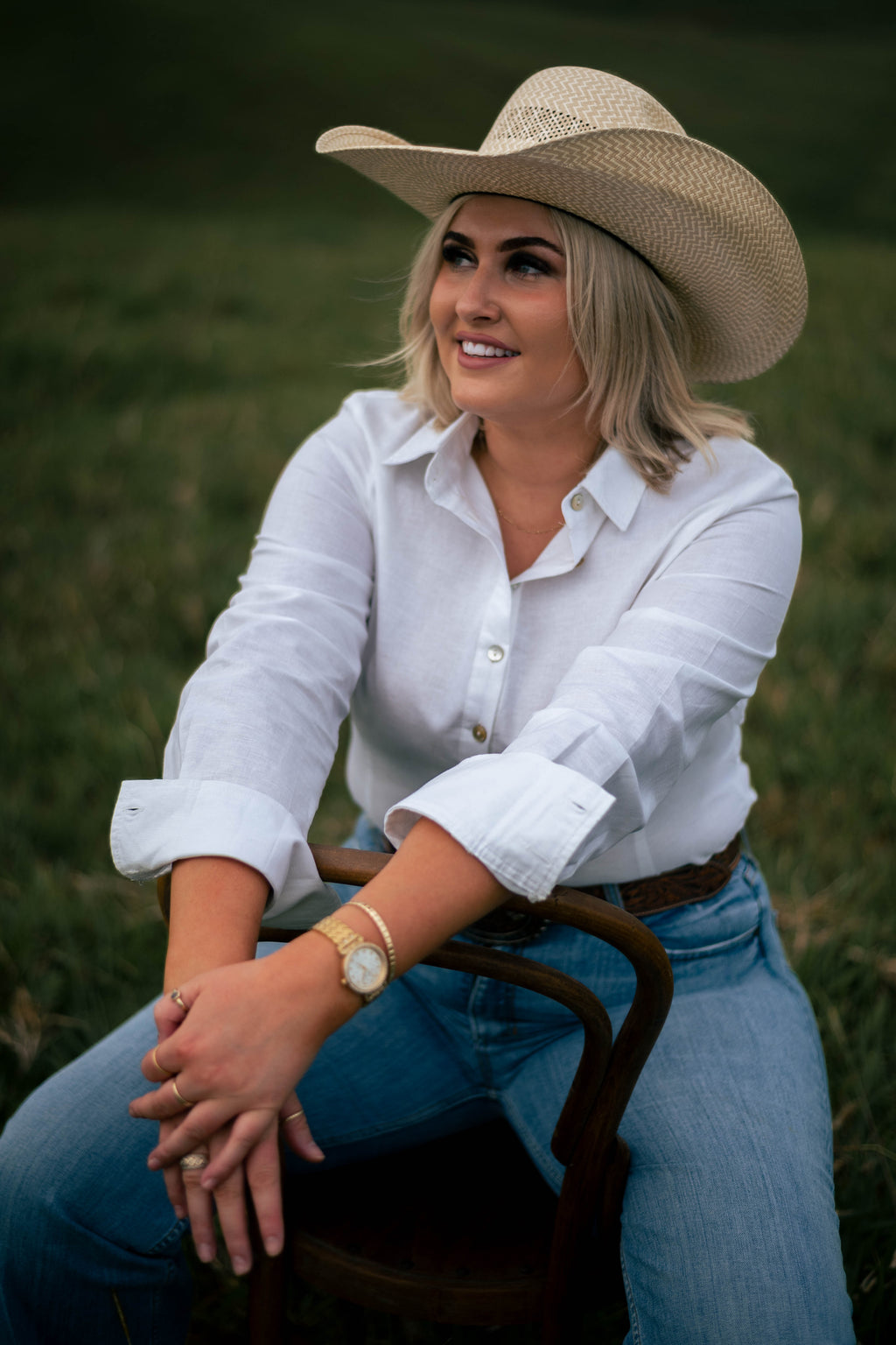 Women's 100% linen work shirt in white - KneeDeep Apparel